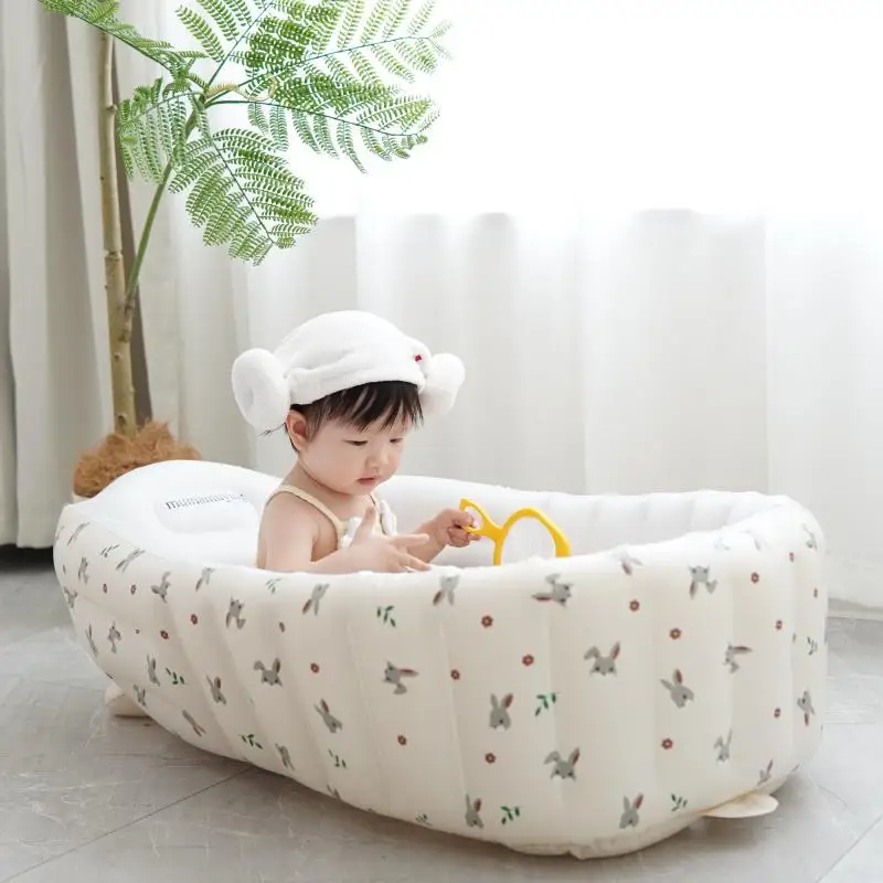 Bañera inflable portátil para bebés con base antideslizante - imagen 2