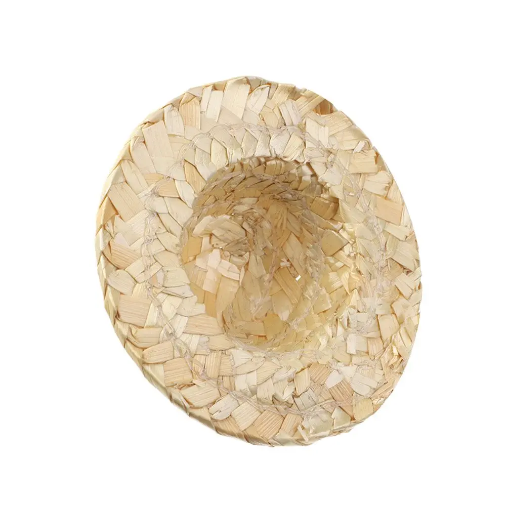 Sombrero de paja tejido para muñecas - Accesorio decorativo artesanal - imagen 3