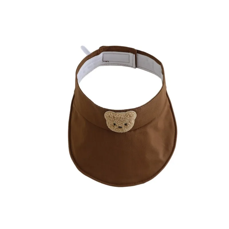 Gorra de bebé transpirable con oso, visera solar y parte abierta