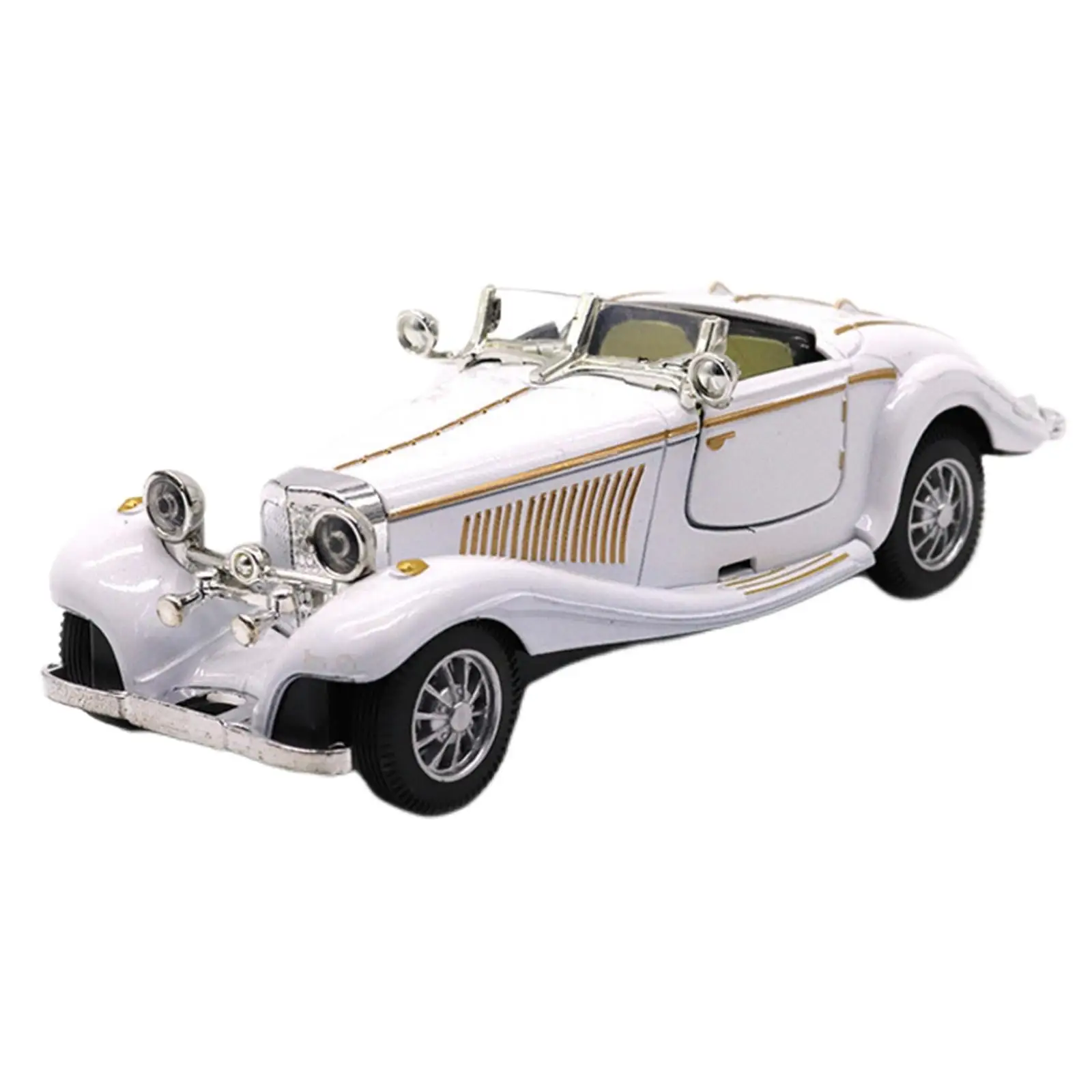 Coche clásico de metal con puertas y retroceso para decoración - imagen 2