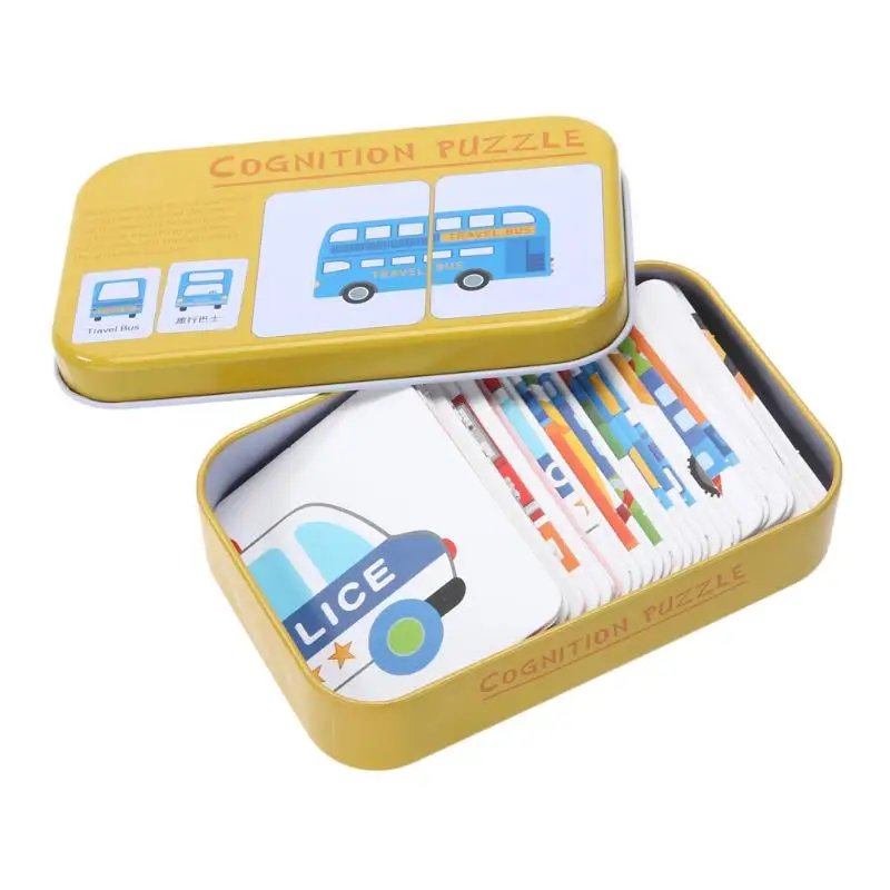 Rompecabezas cognitivo de tarjetas con coche y frutas para bebés - imagen 2