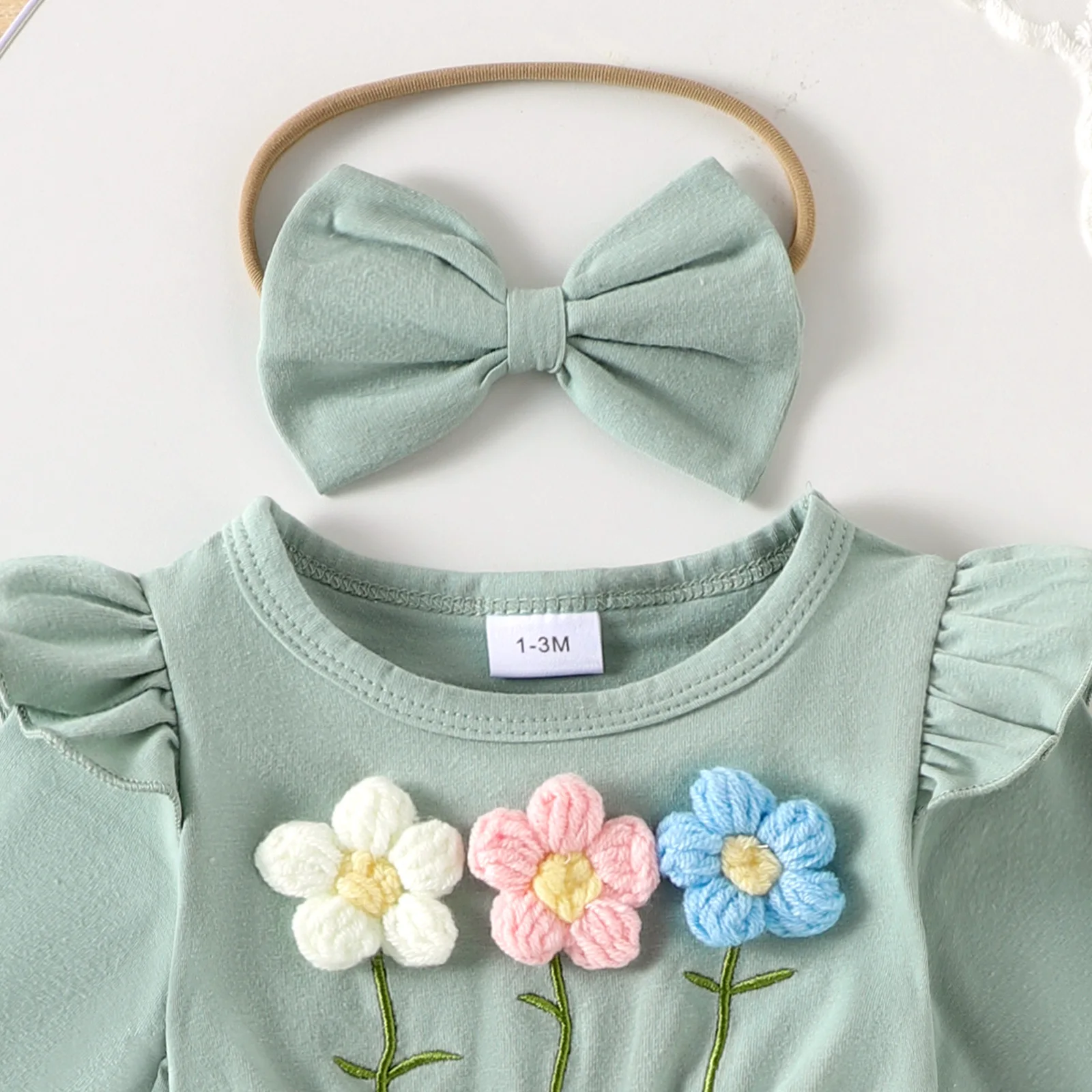 Vestido mameluco de tul con flores 3D para niñas – Mono de fiesta - imagen 4
