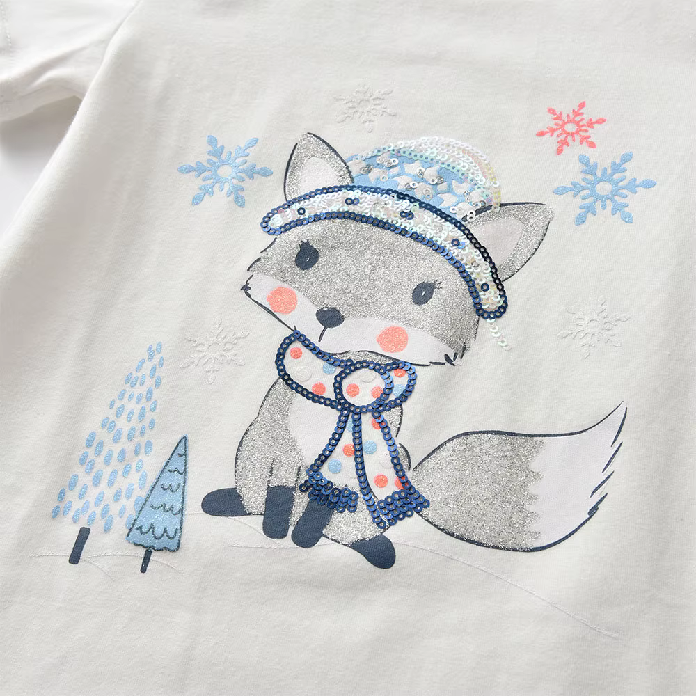 DXTON Camiseta niña de algodón con estampado de gato animal manga corta - imagen 2
