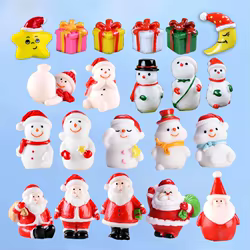 Figuras navideñas de resina – Muñeco de nieve y Papá Noel