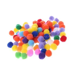Pompones de colores peludos para manualidades infantiles y Navidad