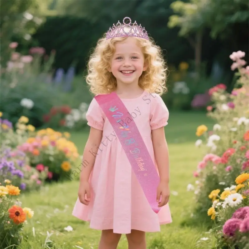 Tiara de princesa con corona de pedrería para fiesta infantil - imagen 5