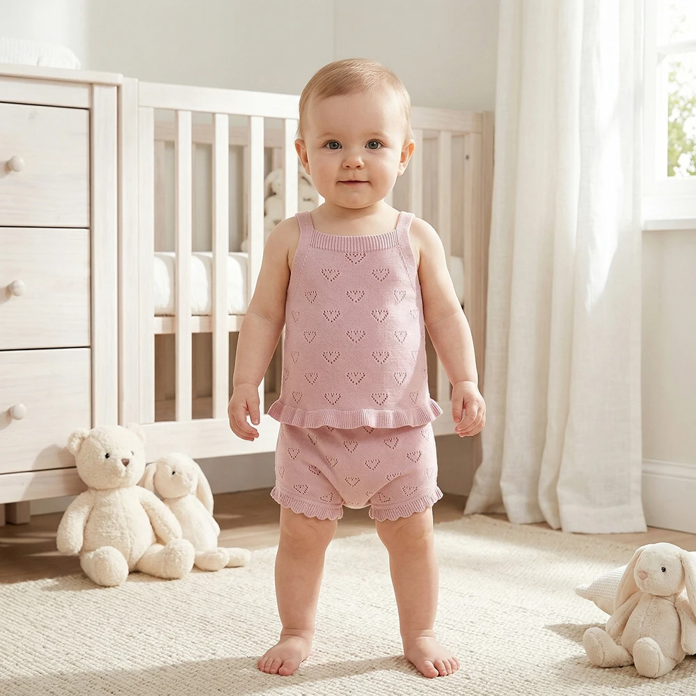 MILANCEL Conjunto de verano para bebé transpirable con camiseta halter - imagen 3