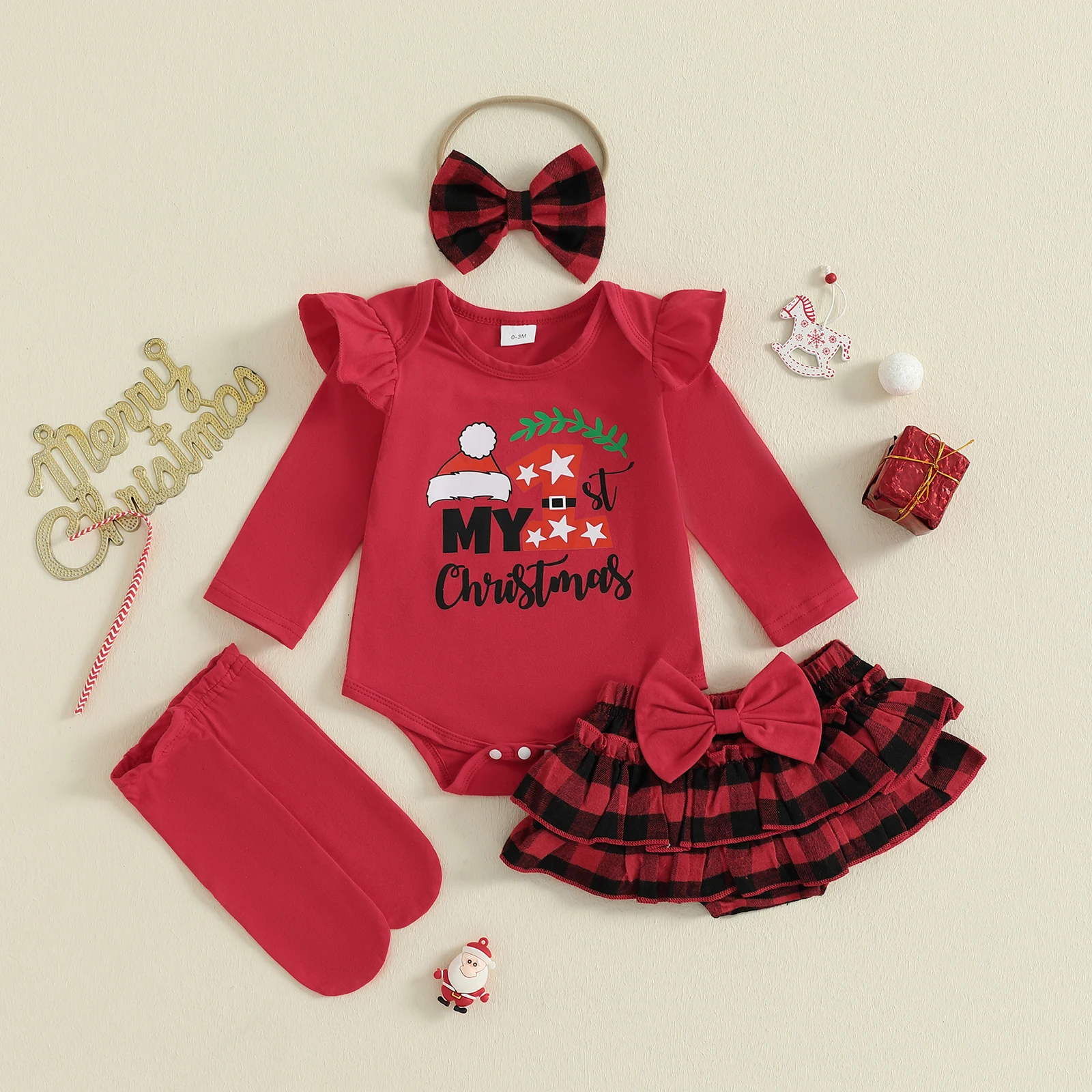 VISgogo conjunto Navidad niña con mameluco y accesorios - imagen 4