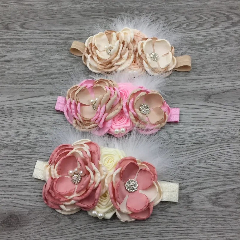 Diadema con flores y perlas para bebé, tocado de princesa - imagen 3