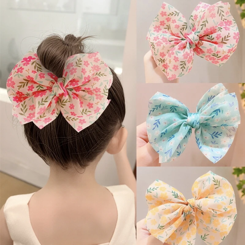 Horquillas para niña con estampado y lazo, accesorios del pelo - imagen 2