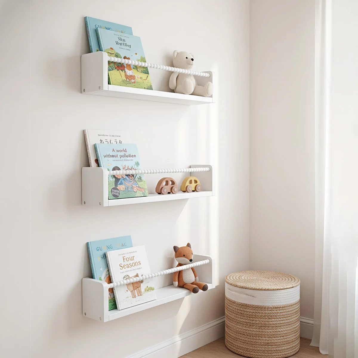 Estantes flotantes en madera para libros infantiles de pared - imagen 2