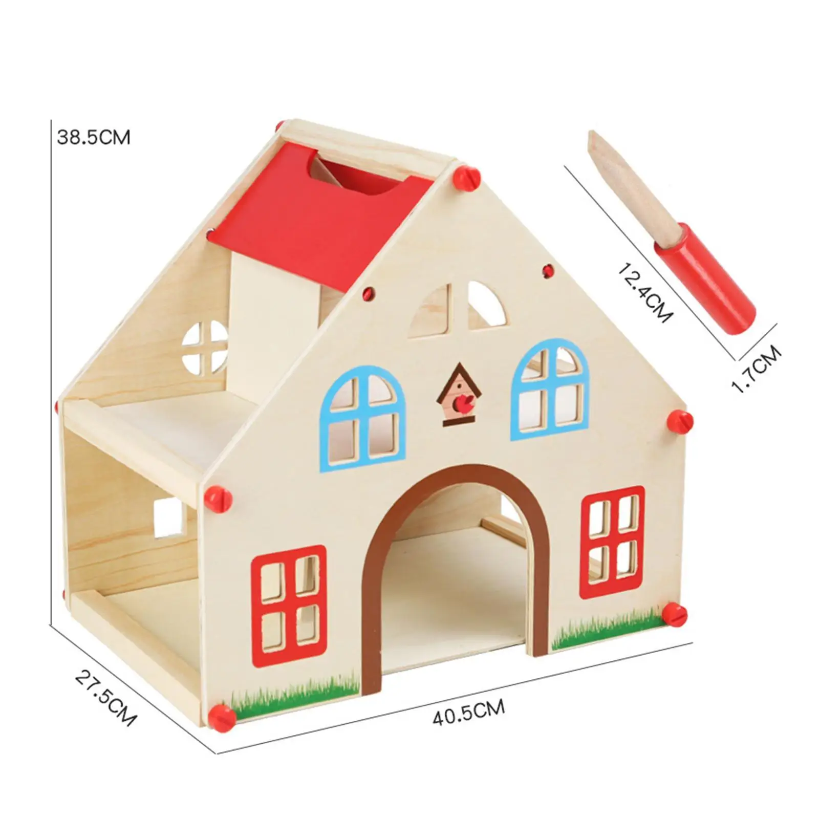 Casa de muñecas de madera con muebles y diseño educativo - imagen 5