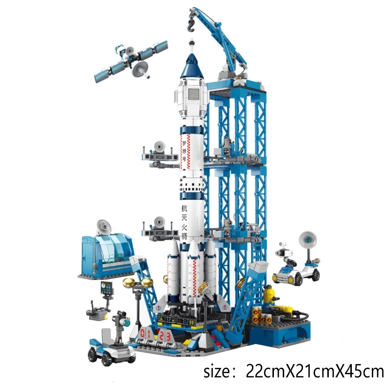Set de construcción espacial con astronautas y cohete para niños - imagen 2