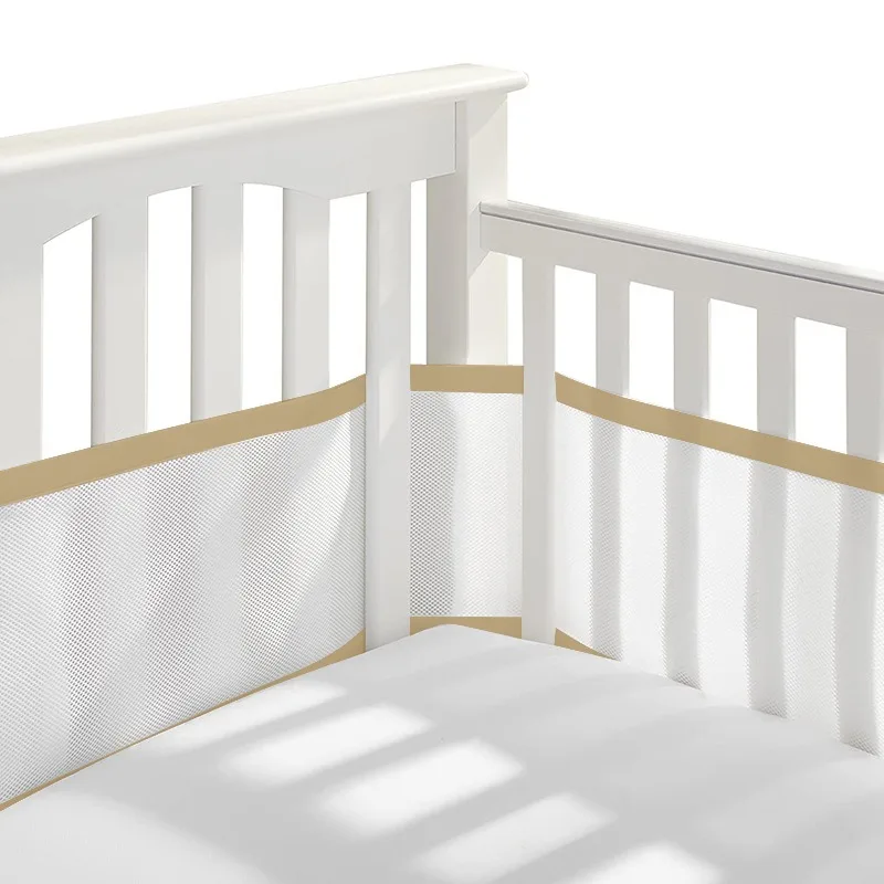 Malla transpirable para cuna de bebé con protector alrededor