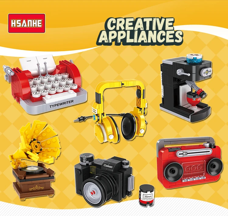Set de 4 miniaturas vintage en bloques
