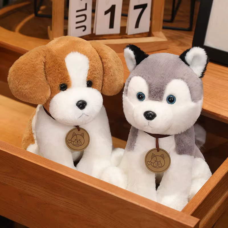 Peluche cachorro realista de perro - 25 cm