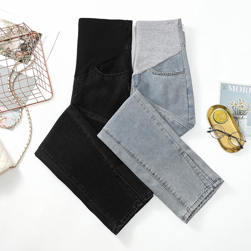 Pantalones de embarazo vaqueros rectos con ajuste premamá - imagen 4