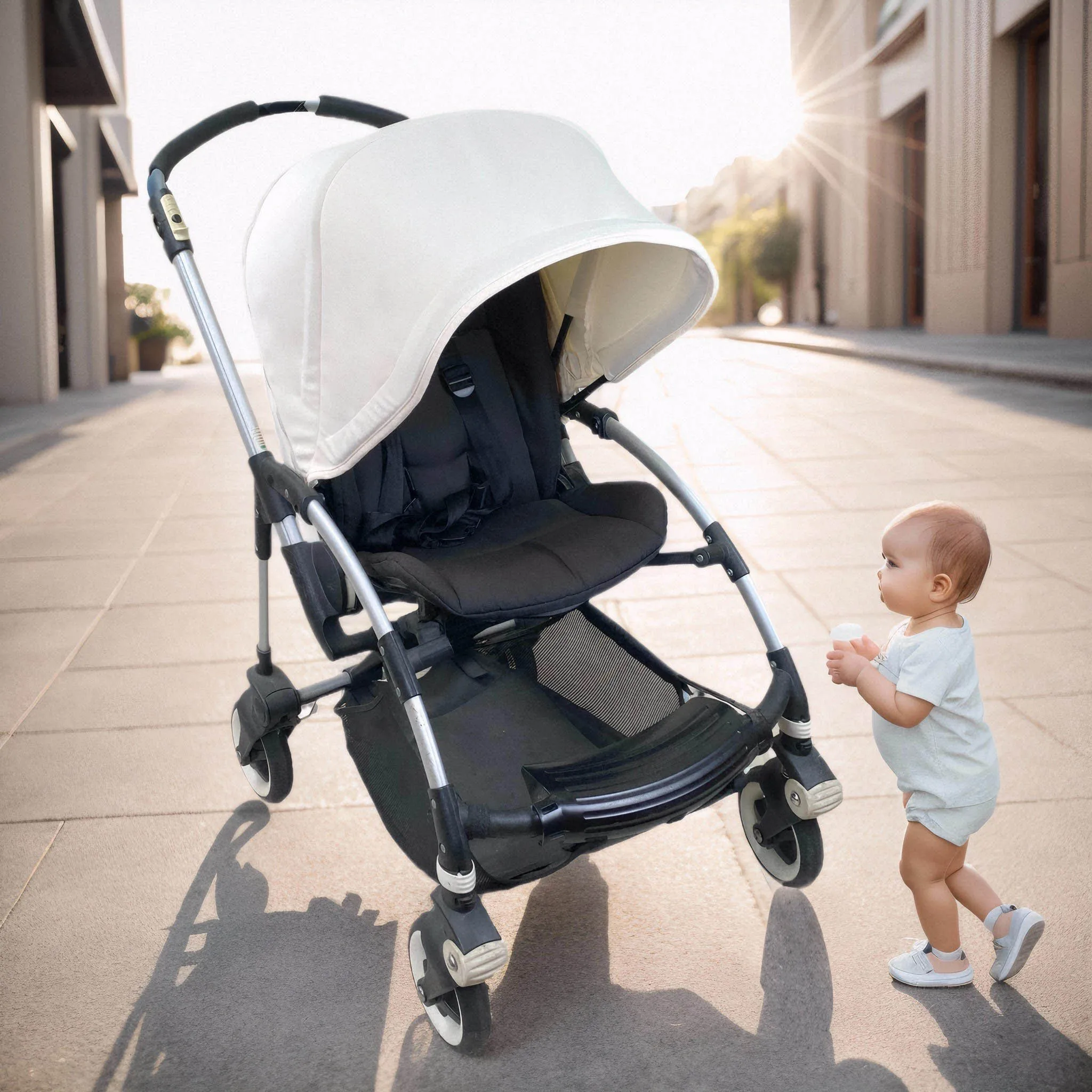 Protector solar Bugaboo Bee6/5/3 – Toldo parasol UV para cochecito - imagen 5