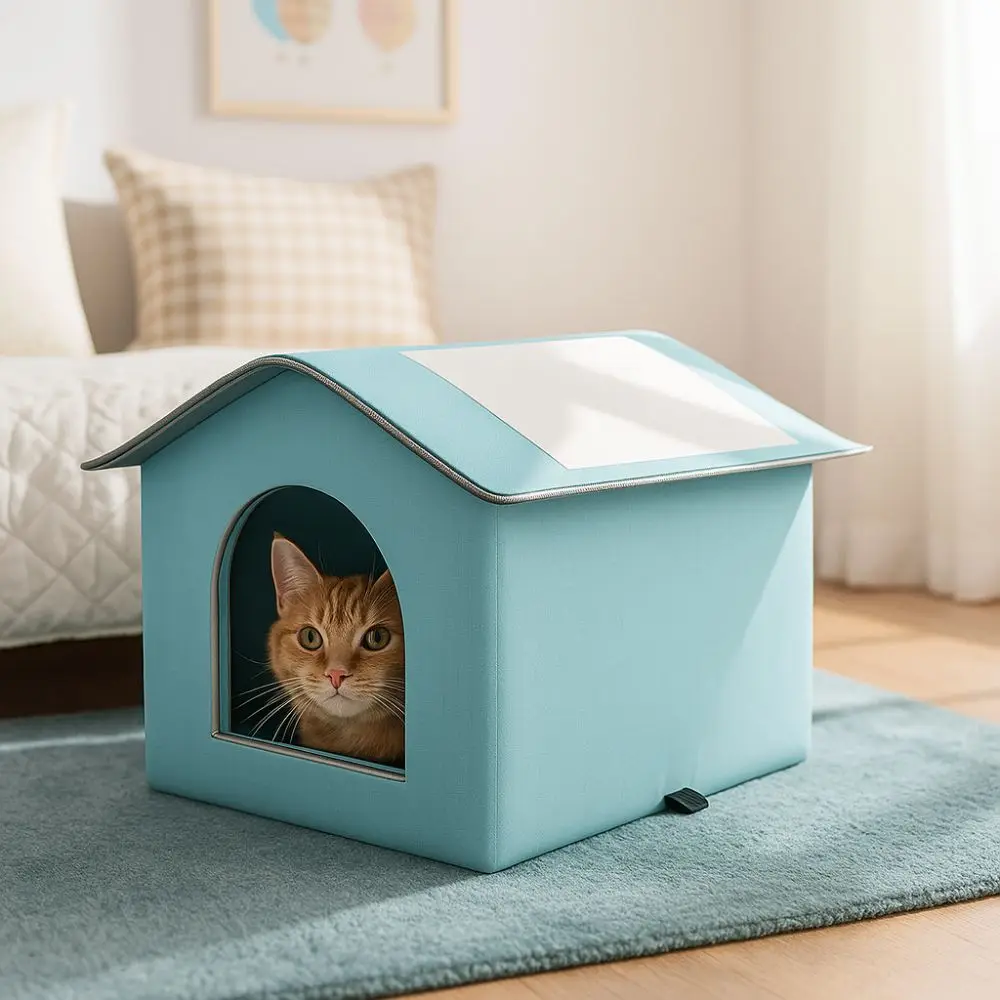 Casa para gatos impermeable y aislada plegable de mascotas - imagen 3