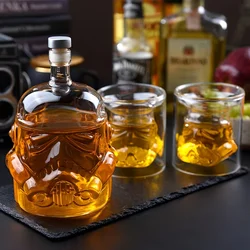 Carefe decantador de whisky transparente con vasos para regalo