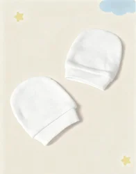 Gorro de bebé liso transpirable suave con guantes a juego