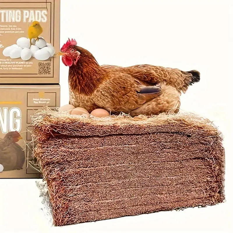 Alfombrillas reutilizables para nidos de gallinas en fibra natural