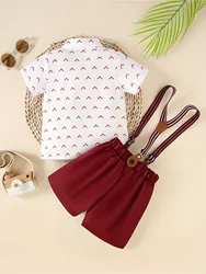 Traje de caballero para bebé niño con camisa y corbatín