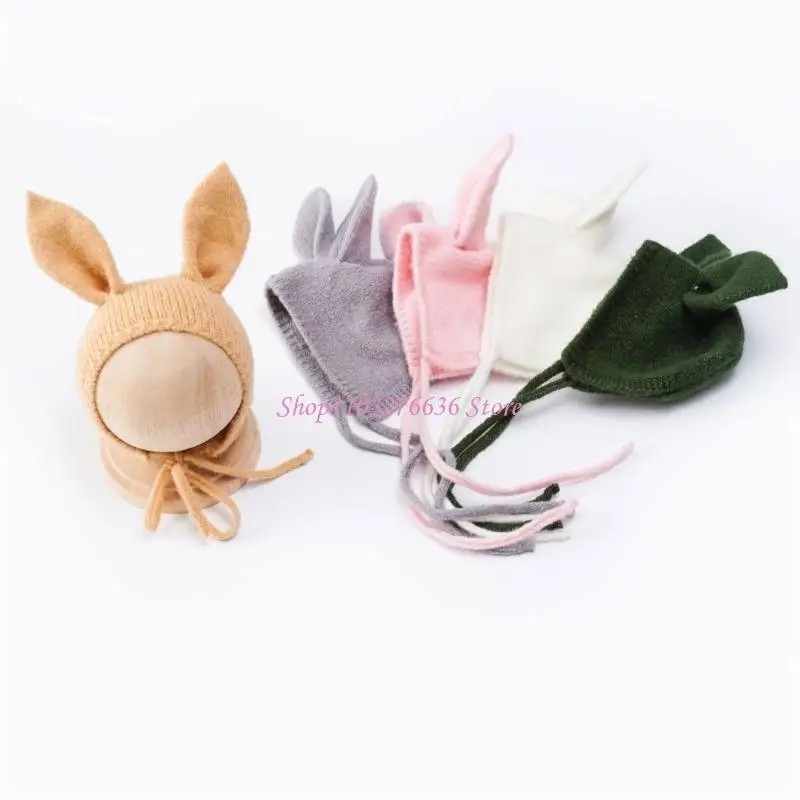 Atrezzo para fotografía de bebés: sombrero con orejas de conejo
