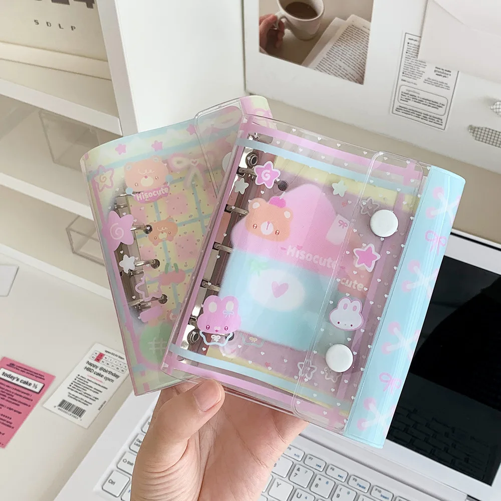 Cuaderno carpeta kawaii con papel de repuesto, mini agenda oso - imagen 2