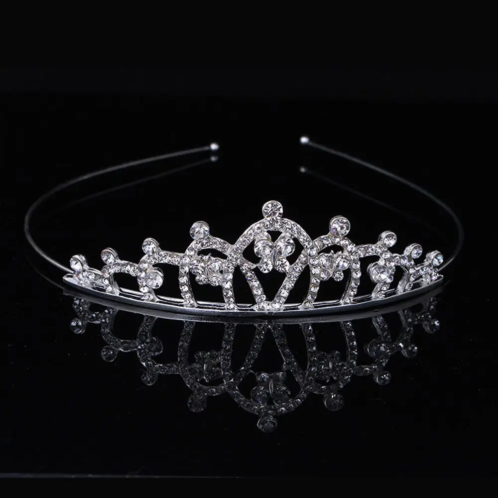 Corona de princesa con strass para niña – Diadema brillante para fiestas - imagen 4