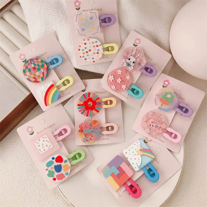 Pinza de pelo grande pico pato floral pastel para niñas