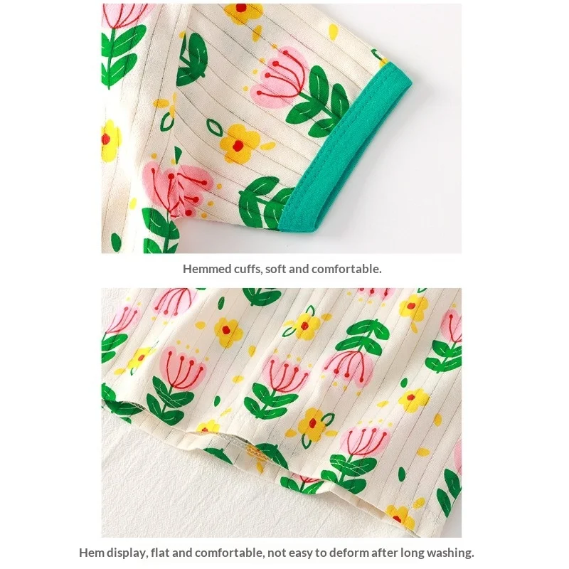 Conjunto de verano de algodón para bebé: manga corta y cuello redondo - imagen 5