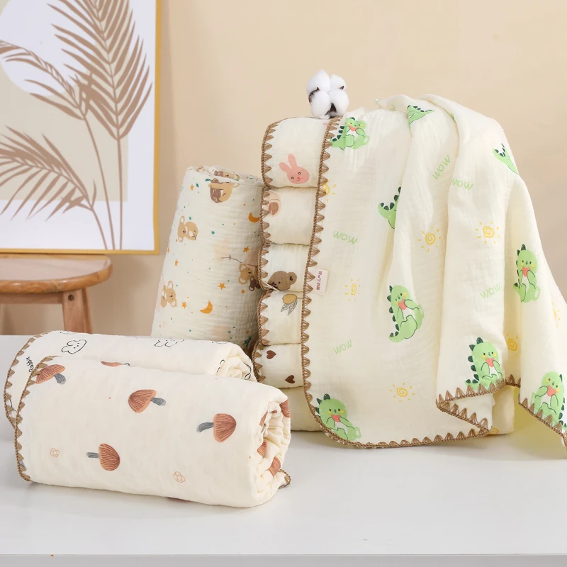 Manta muselina de algodón para bebé suave con estampado - imagen 2