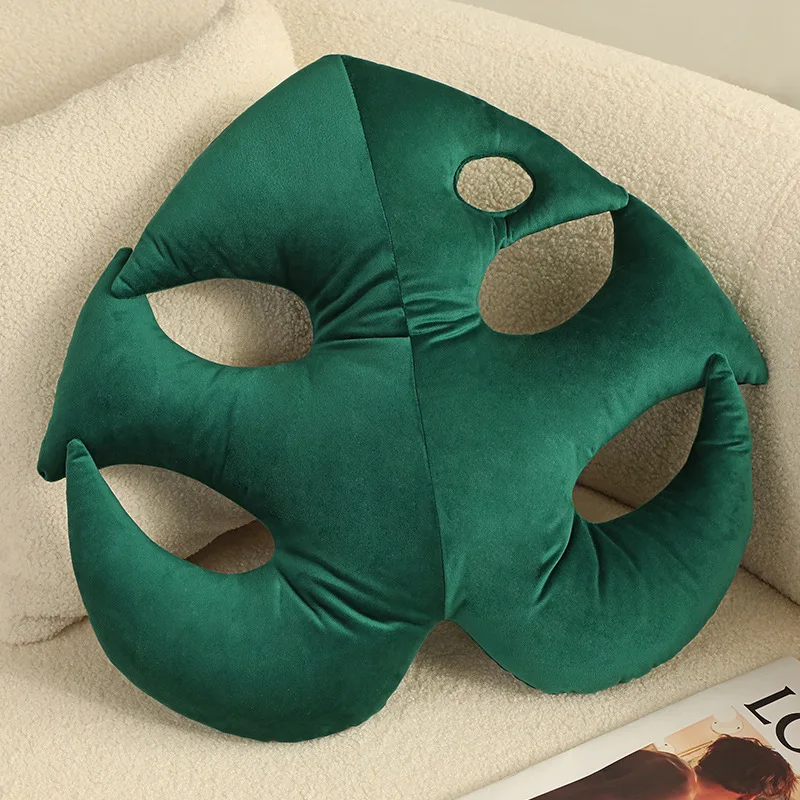 Almohada felpa nórdica infantil con hojas de plátano sonriente - imagen 4