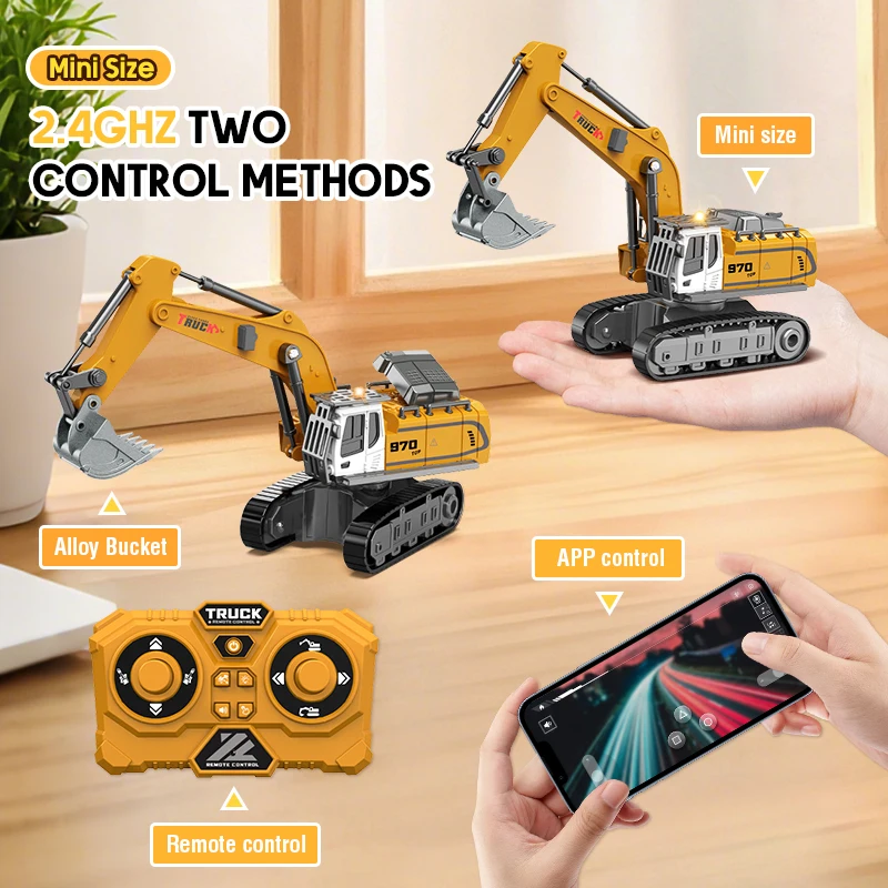 Excavadora juguete RC con luz y sonido para niños - imagen 5