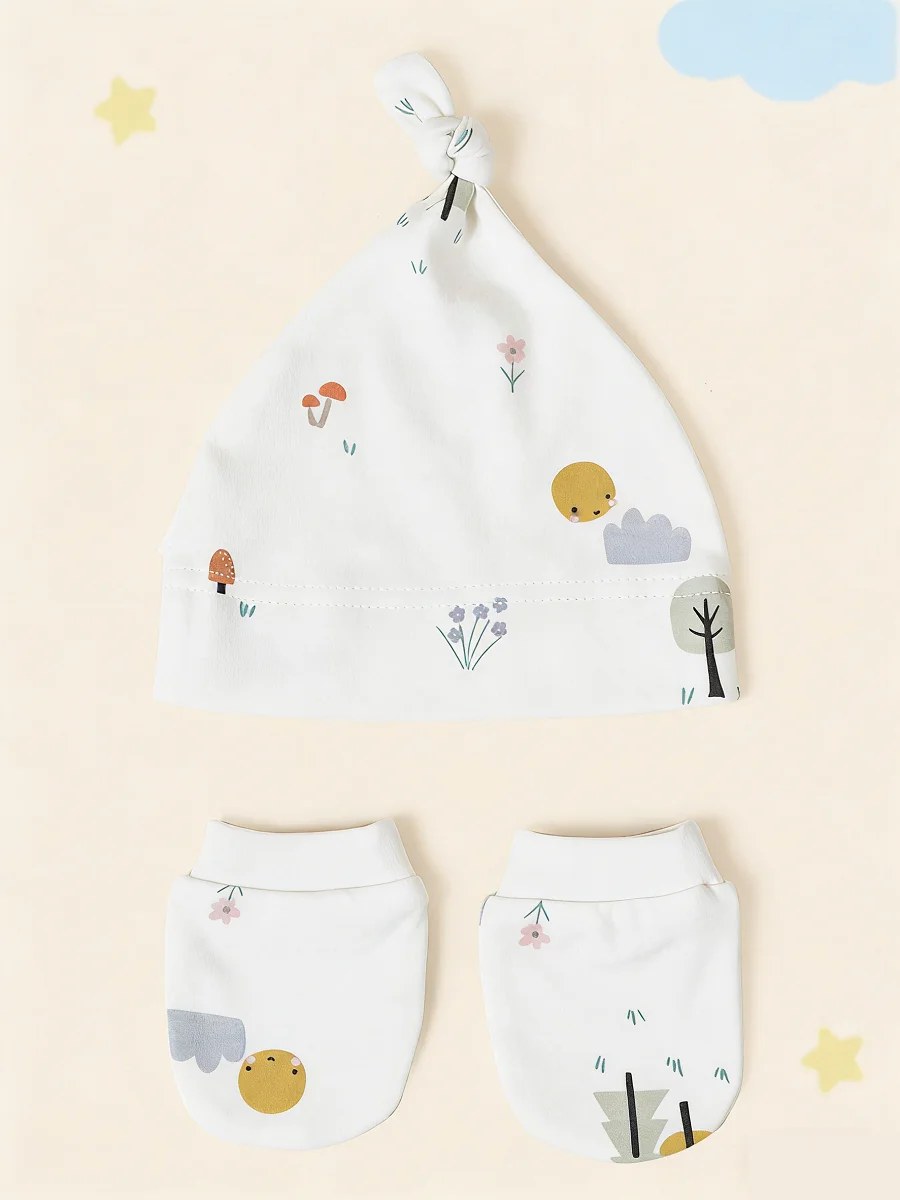 Gorro y guantes para bebé en conjunto de punto - imagen 4