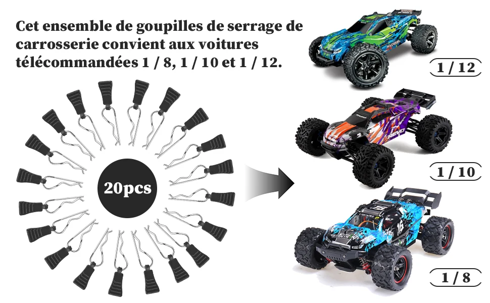 Clips de carrocería tipo R para RC