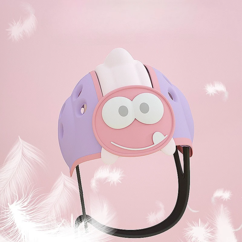 Gorro protector para bebé con dibujos de oso y conejo seguro - imagen 3