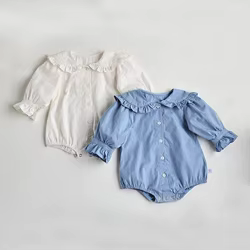 Milangel Body con volantes para niña – Cuello Peter Pan