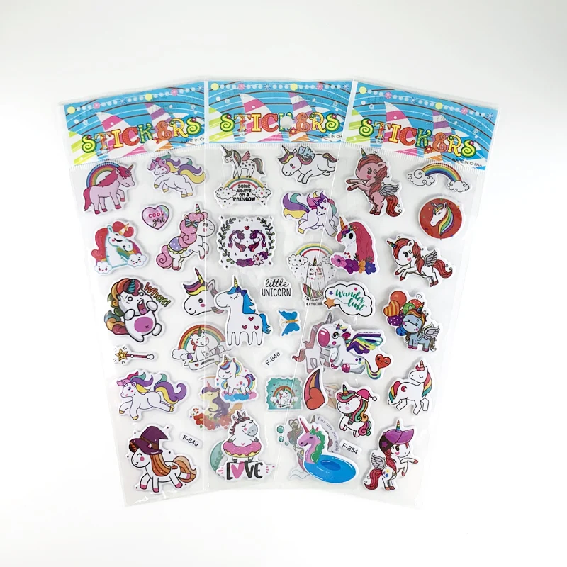 Pegatinas unicornio Kawaii 3D para niños – Decoración infantil - imagen 3