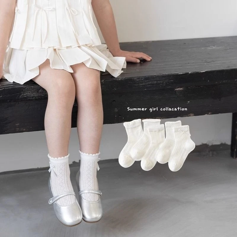 Calcetines de algodón con volantes princesa tobilleros para niños - imagen 5