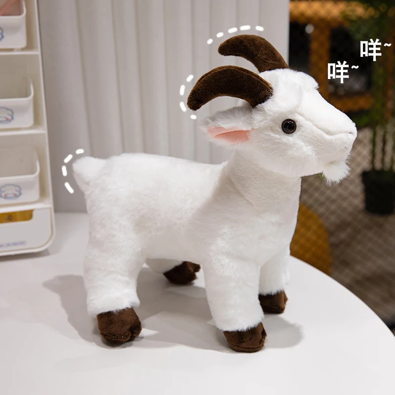 Peluche oveja animal realista blanco, tacto suave para regalar - imagen 4