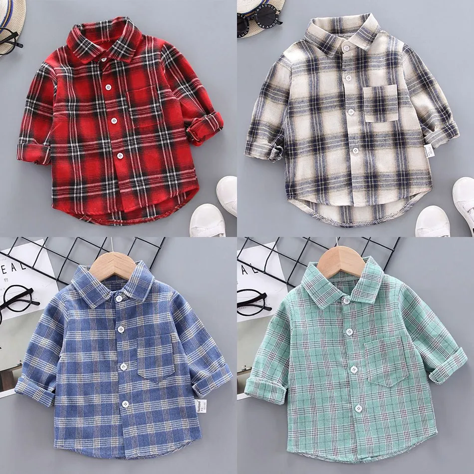 Camisa de franela a cuadros para bebé manga larga - imagen 4