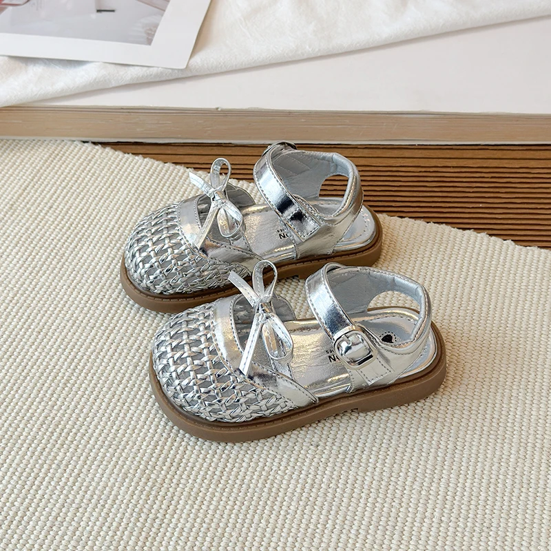 Sandalias para niñas de princesa con lazo antideslizantes para verano - imagen 2