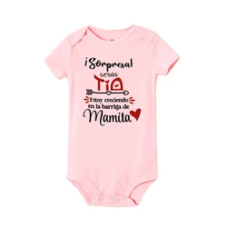 Body bebé manga corta estampado anuncio embarazo para baby shower