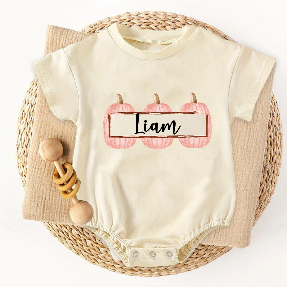 Body bebé calabaza personalizado con nombre - Romper Halloween - imagen 4