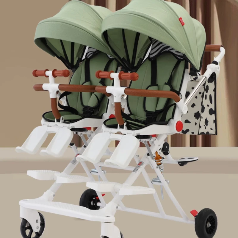 Cochecito doble para correr con asientos reclinables compactos - imagen 3