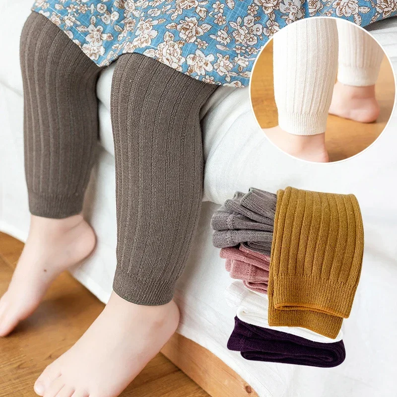 Pantalones bebé acanalados de algodón color sólido para primavera otoño - imagen 4