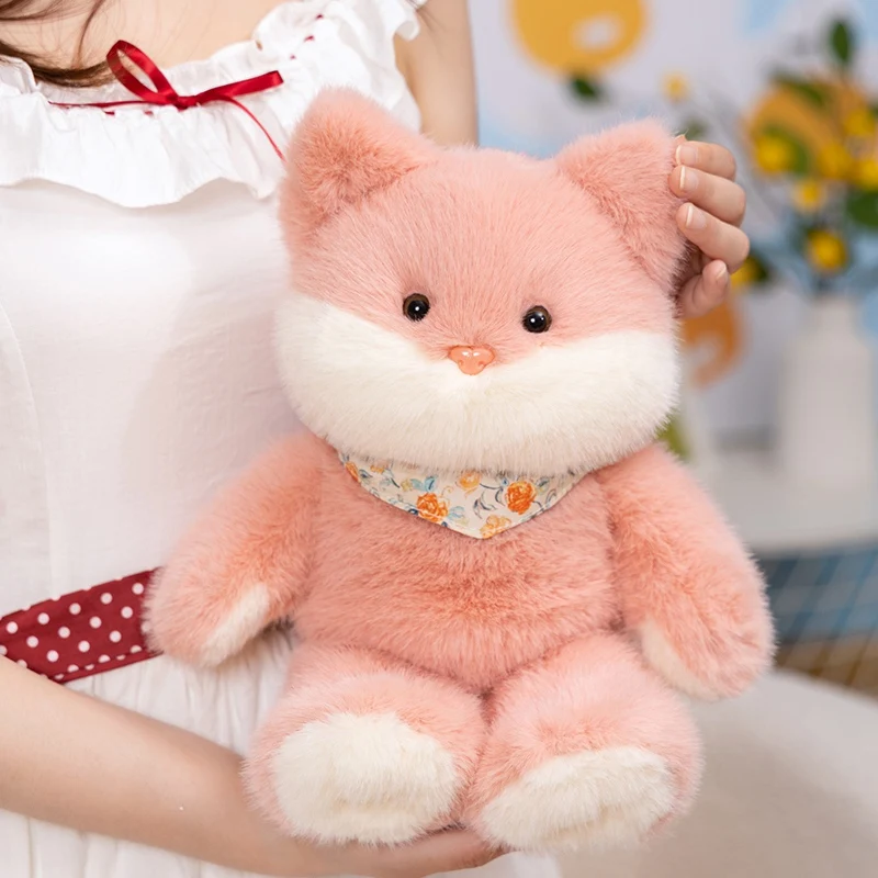 Peluche de gato animado para dormir, almohada suave