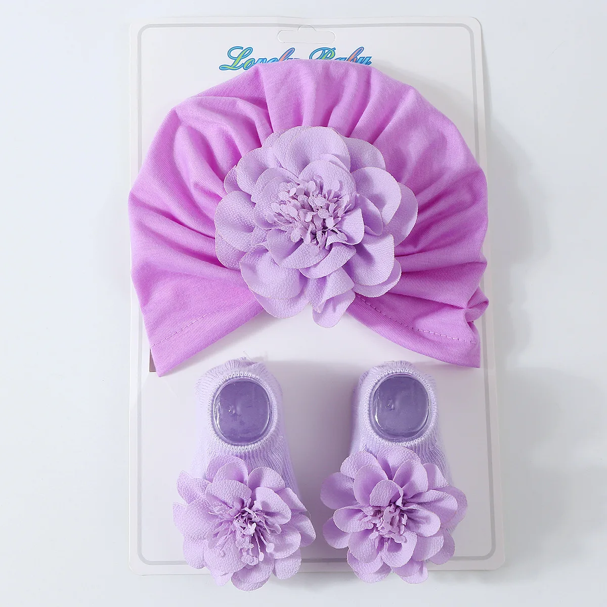 Gorro de punto y calcetines suaves para bebé recién nacido